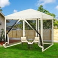 thumbnail image 1 of Pop-Up Screen Tent with Adjustable Height 4/6 Sided Removable Mosquito Net | Portable Outdoor Shelter for Camping, Backyard, Beach | Wheeled Carry Bag Included, 1 of 8
