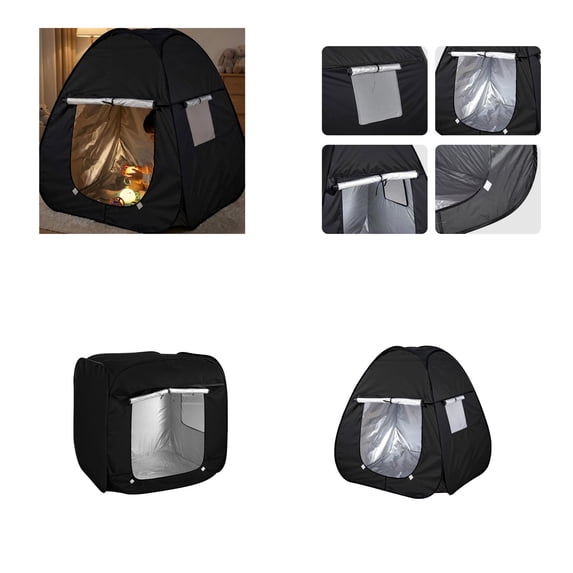 Pop-Up Sensory Tent Black Light-Blocking Shelter Foldable Polyester Privacy Tent Portable Indoor Outdoor Rest Tent for Relaxing Reading Playing