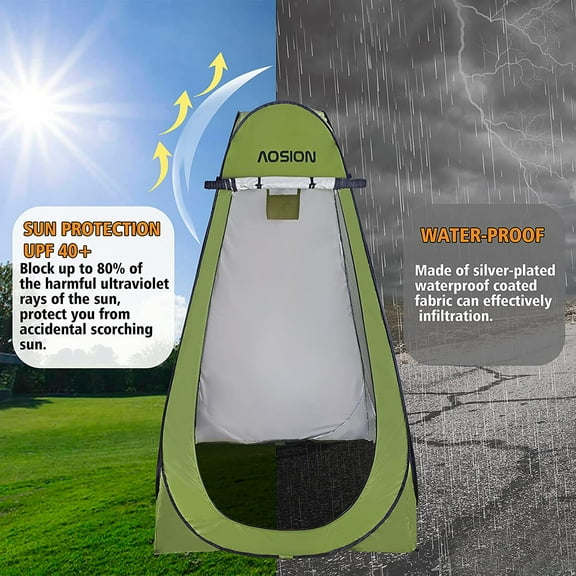 Pop Up Shower Camping Tent, Outdoor Privacy Camp Toilet Tent, Portable Dressing Room with Carrying Bag, Bath Bag for Camping, Hiking