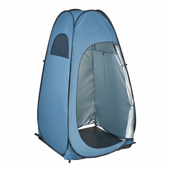 Pop Up Shower Tent Portable Privacy Tent Changing Room Camping Beach Fishing - 190T Polyester, UV 50+, Quick Setup with Stakes & Bag - Blue