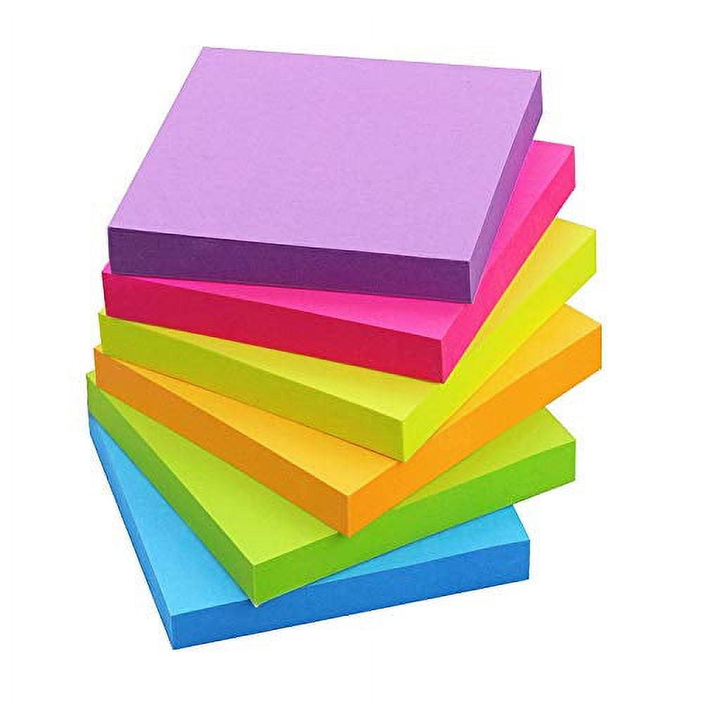 Homolley RNAB08GY3VW68 (12 pads) sticky notes 3x3 in 100 sheets/pad,  self-sticky note pads, 6 bright colors super sticky pads - easy to post for  sch