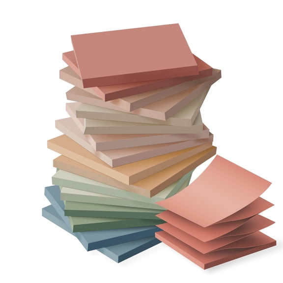 Pop Up Sticky Notes 3x3 Inch, 16 Pack Accordion Style Memo Pads, Super Strong Adhesive for Office Home, Vintage Multicolor