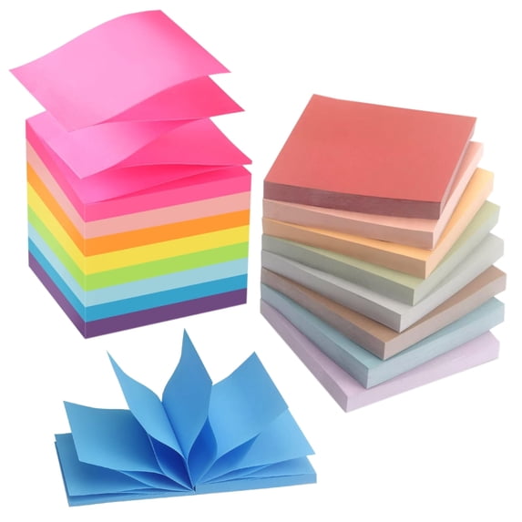 Yostony Multicolor Pop-Up Sticky Notes for Dispenser, 3'' x 3'' Memo ...