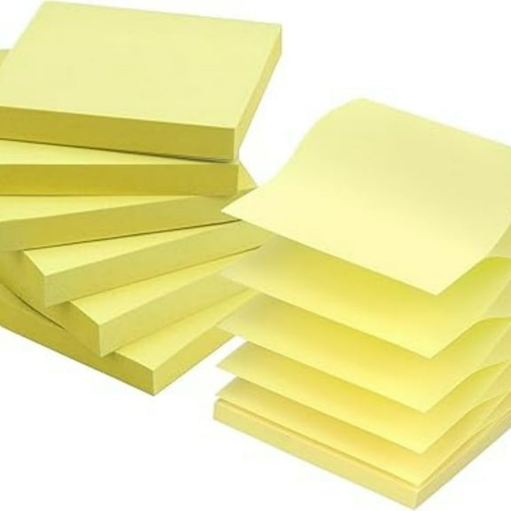 Pop Up Sticky Notes 3x3 Refills Self-Stick Notes 6 Pads, Yellow, 100 Sheets/Pad (Yellow)
