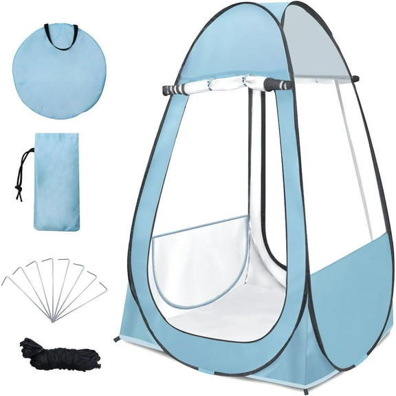 Pop-Up Tent for Outdoor Use  Rainproof & Windproof, Lightweight, Easy Setup, UPF 50+, Portable Folding Design, 39" x 39" x 64", Aqua