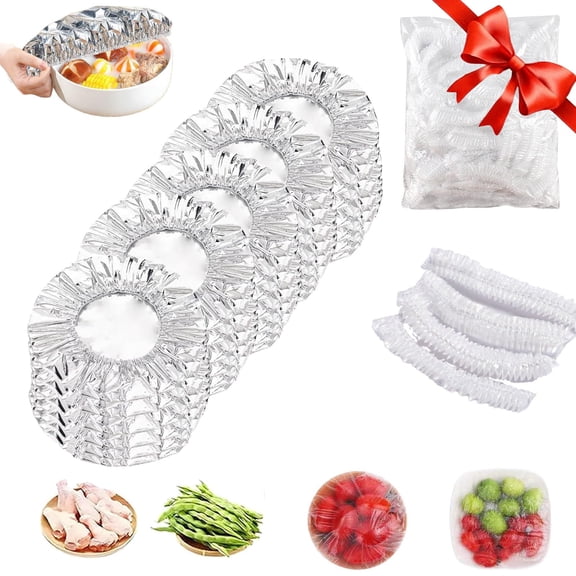 Pop-Up Tin Foil Food Insulation Cover, 50PCS Repeatable Aluminium Foil Film Insulation Cover, Kitchen Insulation Cover, Fruit Cling Wrap, Simple to Use, For Bowls, Pots, Containers (50 Pcs)