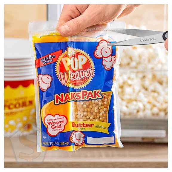 Pop Weaver All-In-One Naks Pak Popcorn Kit for 8 oz. Poppers - 24/Case