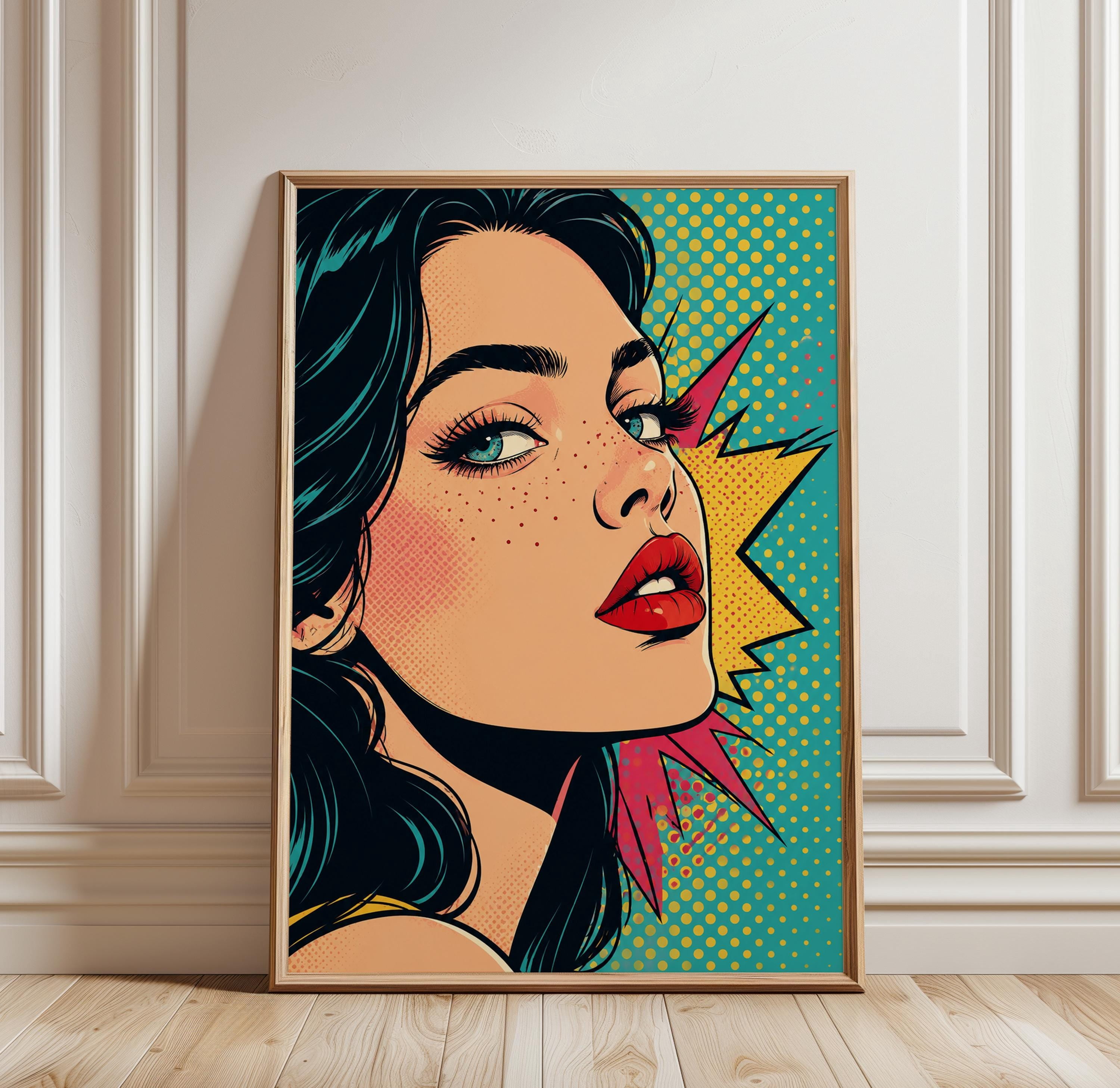 Pop Woman Pop Retro Female Portrait Glam Feminine Poster , Poster Print ...