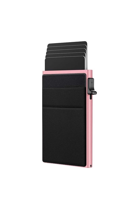 Pop up aluminum ultra-thin card sleeve, integrated RFID shielding and money bag function, suitable for men and women with minimalism, multi card storage solution