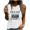 thumbnail image 1 of Pop in Some Handle It Tank Tops Womens Graphic Sleeveless Summer Shirts Casual Loose Fit Blouses Workout Basic Tee Top, 1 of 4