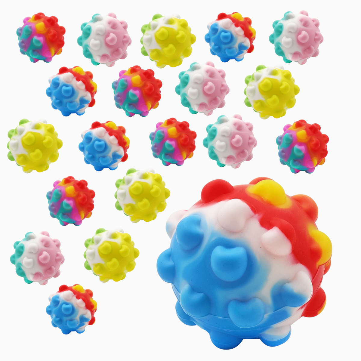 Pop it Fidget Balls 12 Pack of Popits Stress Relief Squishy Fidget