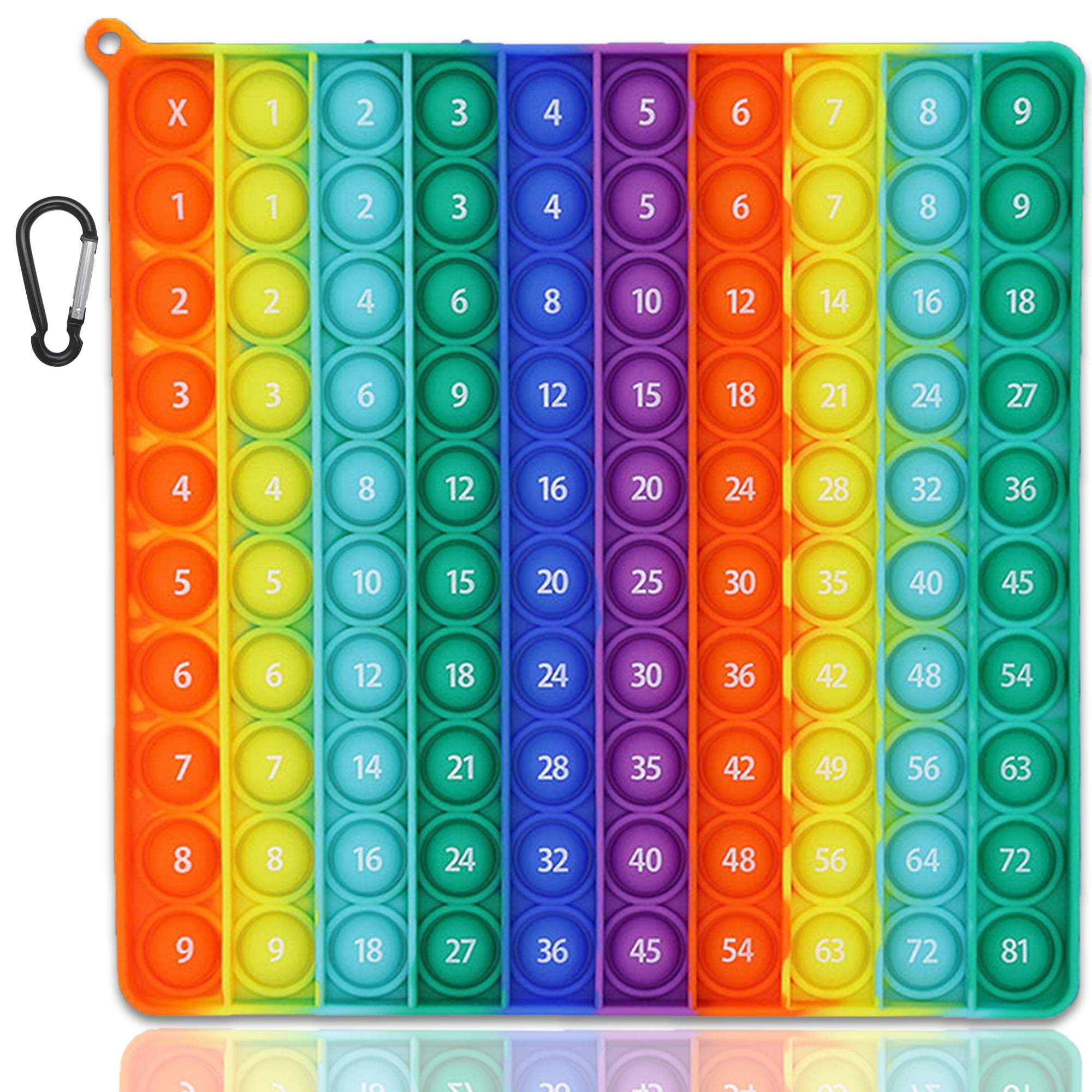 Pop it Fidget Toy, Large Educational Multiplication Math Rainbow Game for  Stress-Relief and Focus Improvement in Kids, Christmas Gift for kids, 20cm