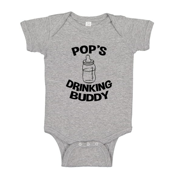 Pop's Drinking Buddy Baby Bodysuit One Piece NB Athletic Heather
