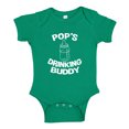 thumbnail image 1 of Pop's Drinking Buddy Baby Bodysuit One Piece NB Kelly Green, 1 of 3