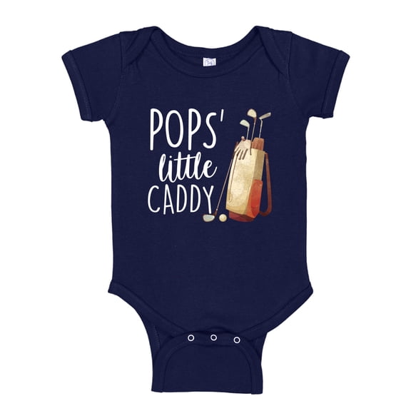 Pop's Little Caddy Baby Bodysuit One Piece 6 mo Navy Blue