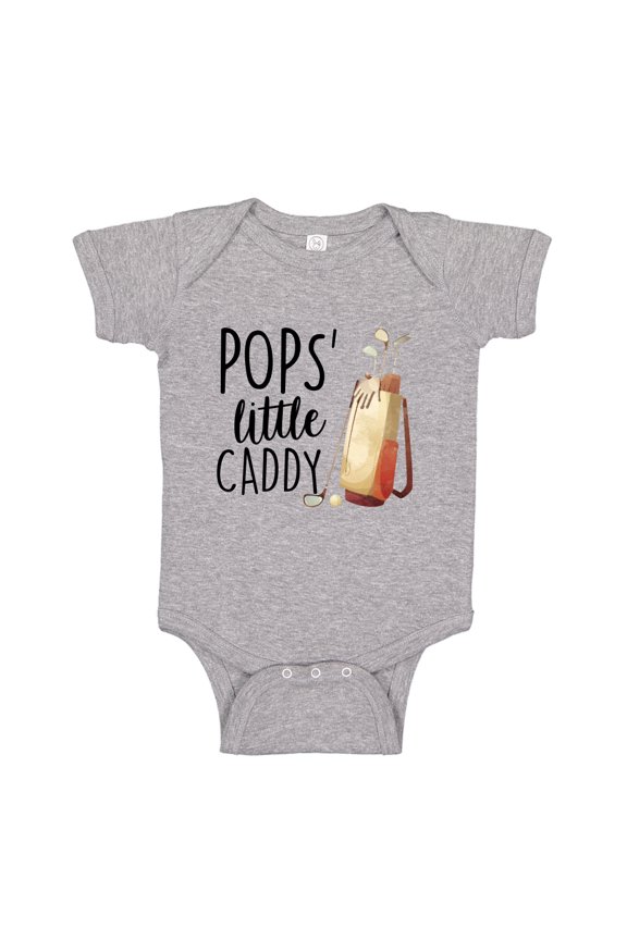 Pop's Little Caddy Baby Bodysuit One Piece NB Athletic Heather