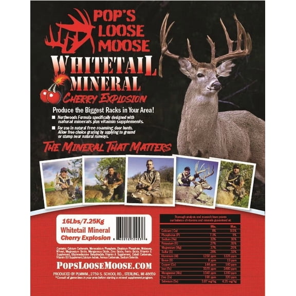 Pop's Loose Moose Cherry Explosion Whitetail Deer Mineral 16lb