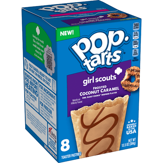 Pop-Tarts Girl Scouts Frosted Coconut Caramel Toaster Pastries, 13.55 oz, 8 count