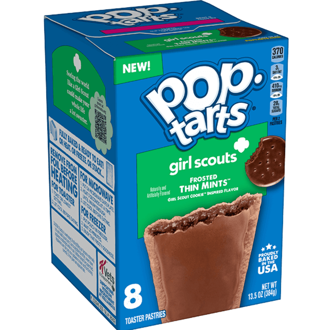 cigarette flavored pop tarts Pop-Tarts Girl Scouts Frosted Thin Mints Toaster Pastries, 13.55 oz Box (8 Count) or stock the office pantry with this individually wrapped grab and go adult snack time choice Pop-Tarts® Froted Sugar Cookie Toaster