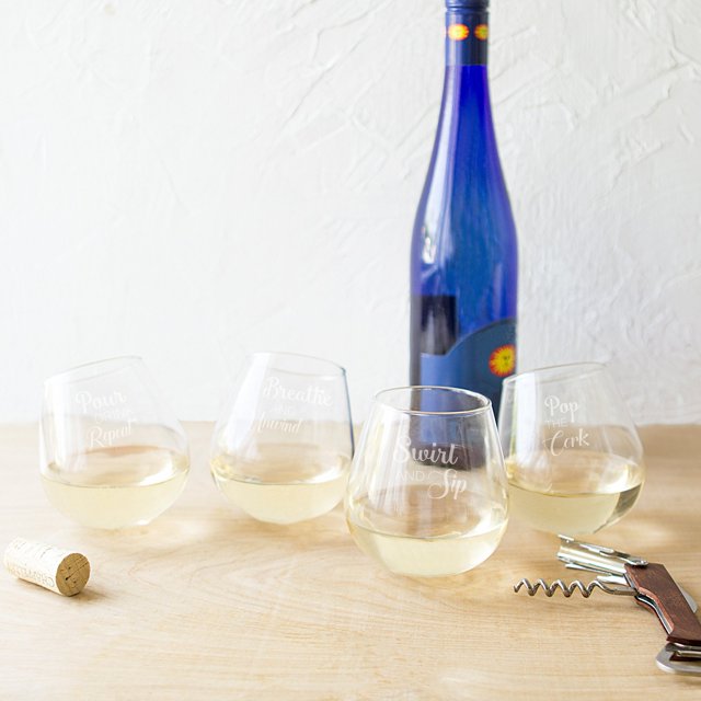 Pop the Cork Tipsy Wine Glasses