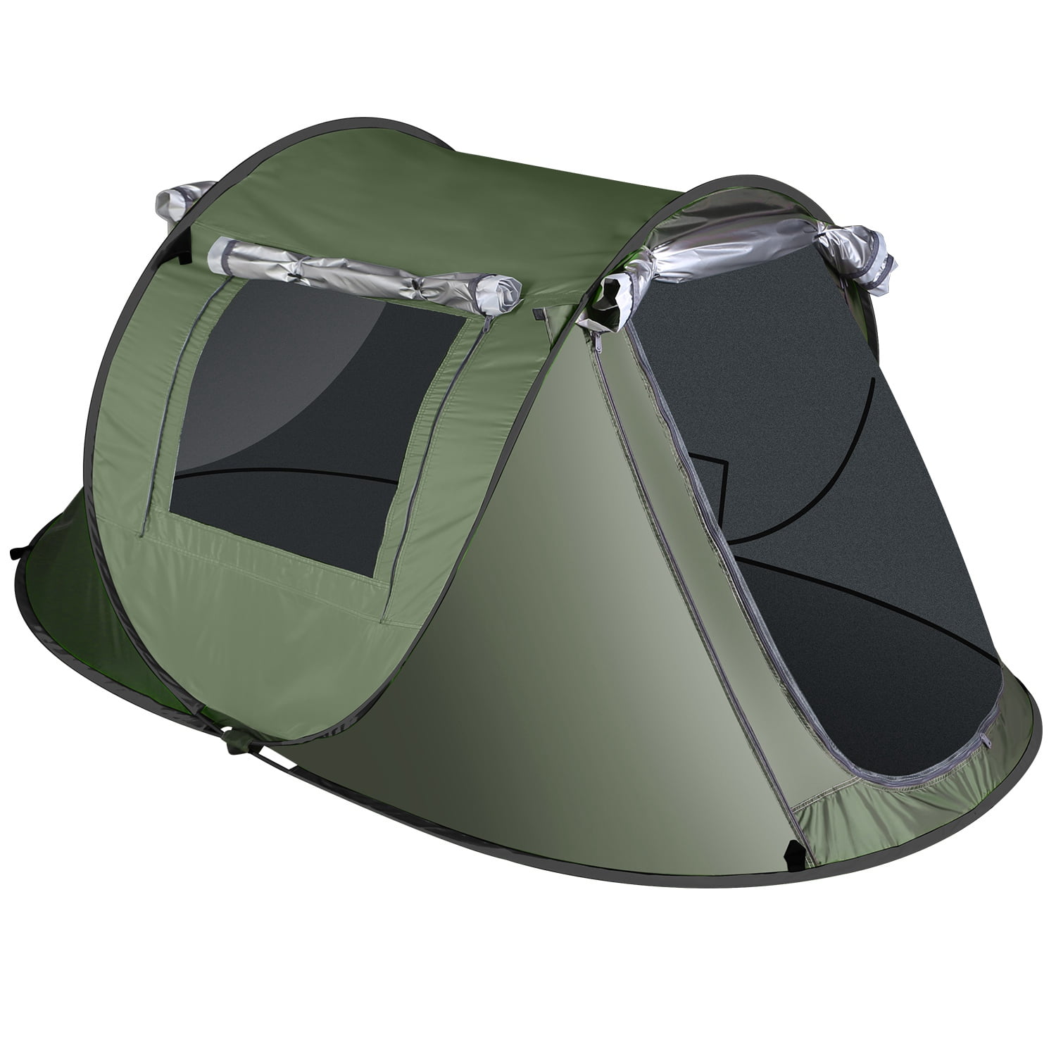 Pop up Camping Tent for 2-3 Person Tent Waterproof Instant Easy Setup Family Tent for Camping Hiking Climbing Traveling Green