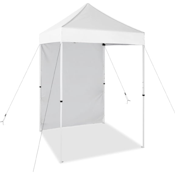 Pop up Canopy 5x5, Outdoor Portable Canopy Tent with One Removable Sunwall, Carry Bag Included, White