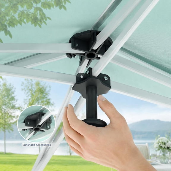 Pop up Canopy Tent, 10 X 20 Ft, 6 Sidewalls, Adjustable Height, 210D Oxford Fabric, Metal Frame, Black