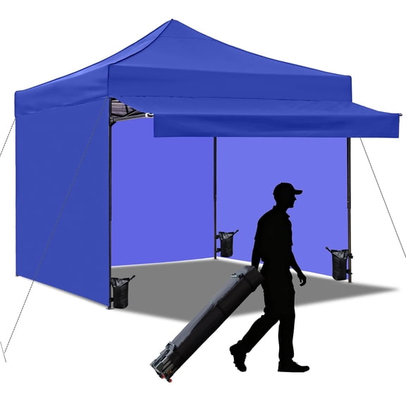 Pop up Canopy Tent with Awning Easy up Canopy with Wheel Bag Heavy Duty Waterproof Commercial Gazebo Tent for Outdoors Parties Vendors