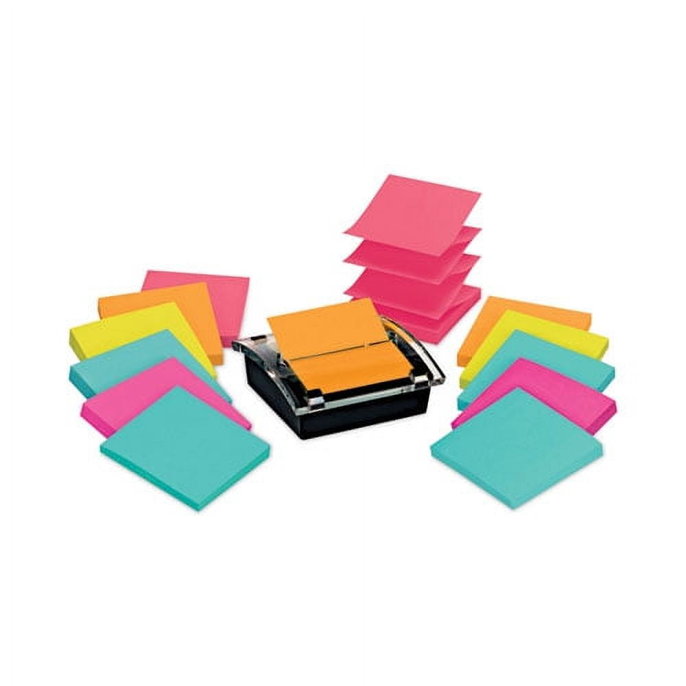 Pop-up Dispenser Value Pack, For 3 x 3 Pads, Black/Clear, Includes (12) Marrakesh Rio de Janeiro Super Sticky Pop-up Pad | Bundle of 10 Packs