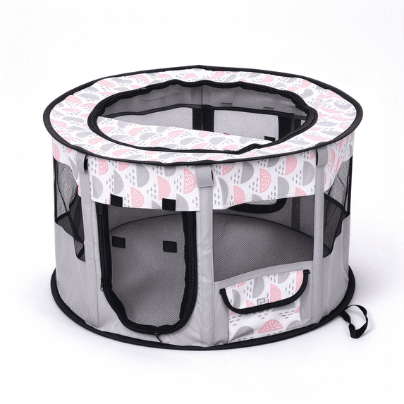 Pop up Dog Playpen, Foldable Portable Pet Playpen for Dogs Cats Puppies Rabbits Chickens, Pet Tent for Indoor Outdoor Travel Camping