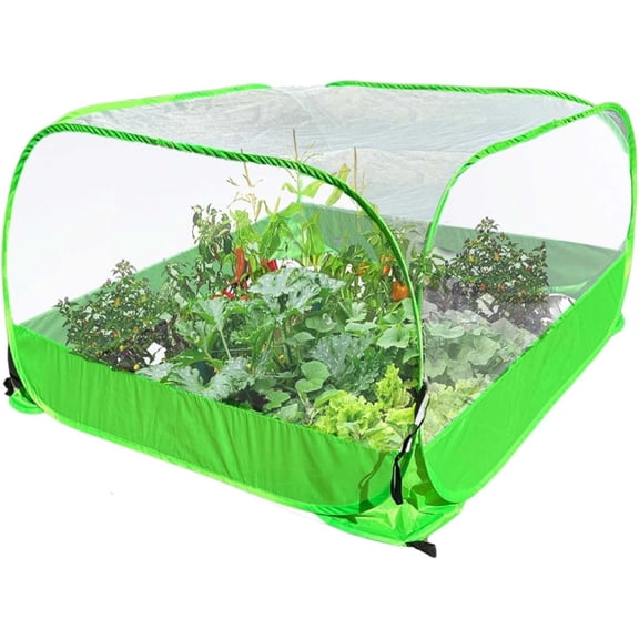 Pop-up Garden Mesh Plant Cover Outdoor Tent Garden Cover Mesh Bird and Pest Protection Guard for Raised Bed Protection Fruits Vegetables Seedlings and Herbs (1pcs 35.4x35.4x27.5in Without Bottom)