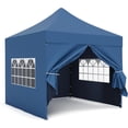 thumbnail image 1 of Pop-up Gazebo Instant Portable Canopy Tent 10x10, with 4 Sidewalls, Windows, Wheeled Bag, for Patio Outdoor Wedding Parties and Events (Blue), 1 of 6