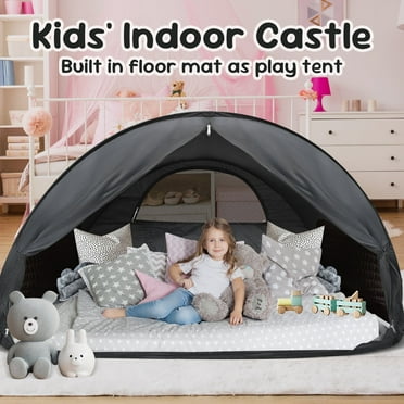 Twin Size Bed Tent Canopy - Pop Up Privacy Sleeping Tent for Indoor Use, 80% Light Reduction & Breathable Design, Portable Frame with Shade Cloth Windows, 78 x 41 x 38 Inches