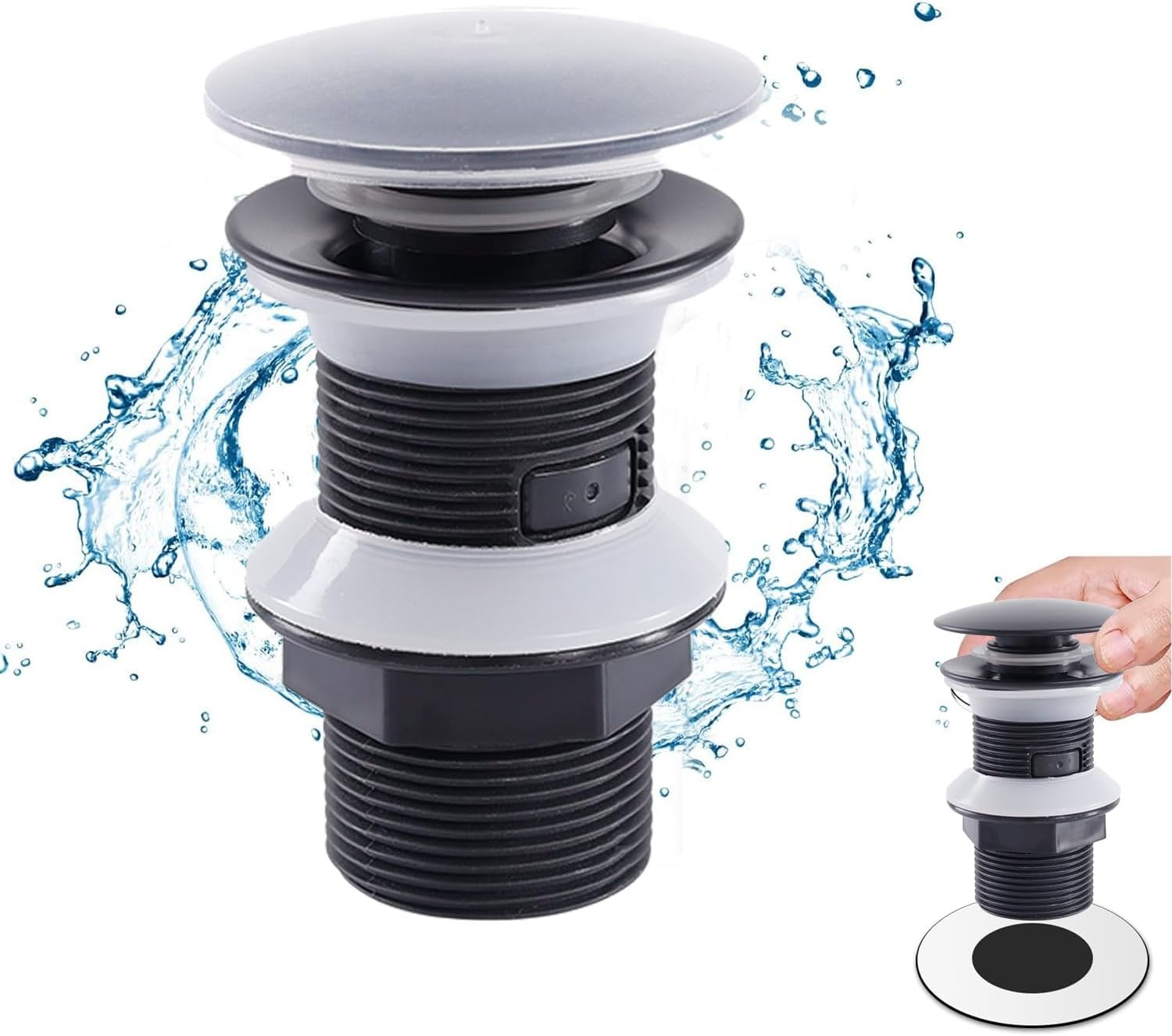 Pop-up Sink Faucet Without Drain Hole, Bath Tub Drain and Overflow Kit ...