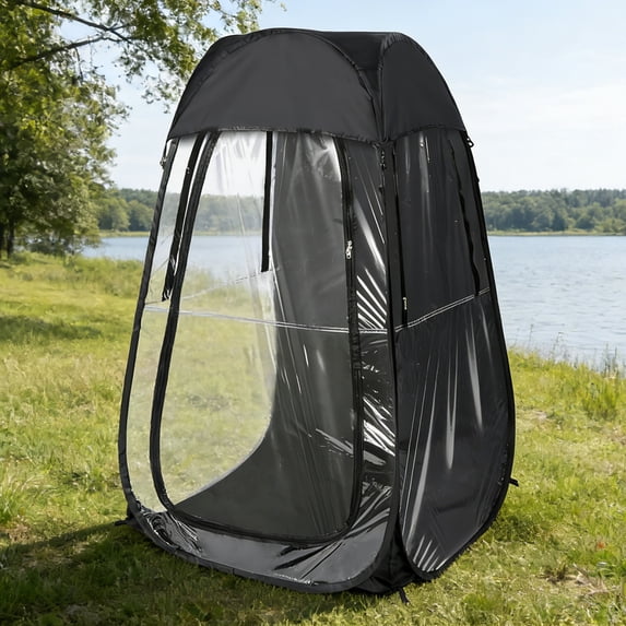 Pop up Sports Tent,Waterproof Outdoor Pod,Portable All-Weather Shelter for Outdoor Events,Camping,Fishing and Beach,Black