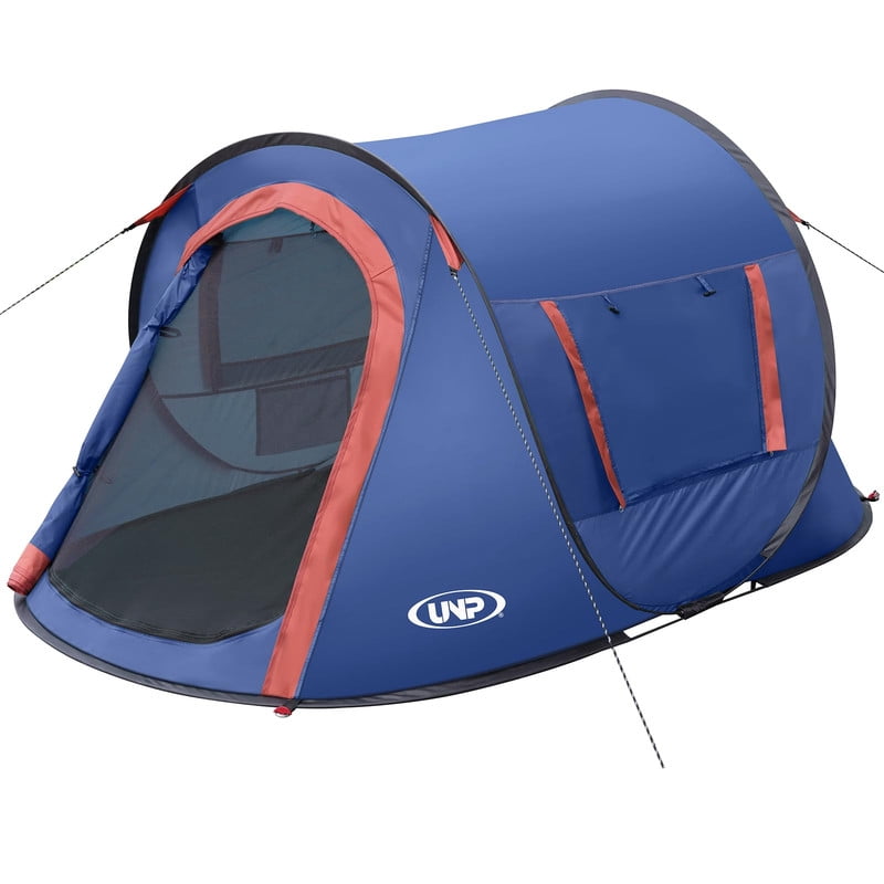 Blue 2-Person Portable Camping Tent with Carry Bag