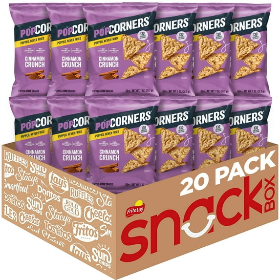 PopCorners No Artificial Colors or Flavors Cinnamon Crunch Popped Corn Chips Bag, 1 oz Bags, 20 Count Multipack