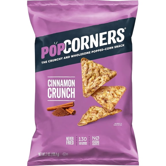 Popcorners Popped Corn Chips Cinnamon Crunch - 7 oz Bags (3 pack) Gluten Free Snack