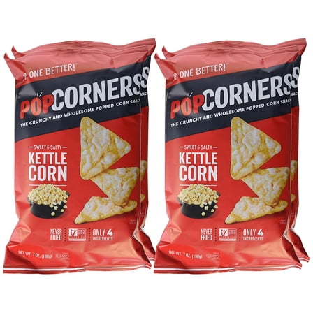 PopCorners Gluten-Free Popped Corn Snacks, Kettle Corn, 4-Pack 7 oz. Bags