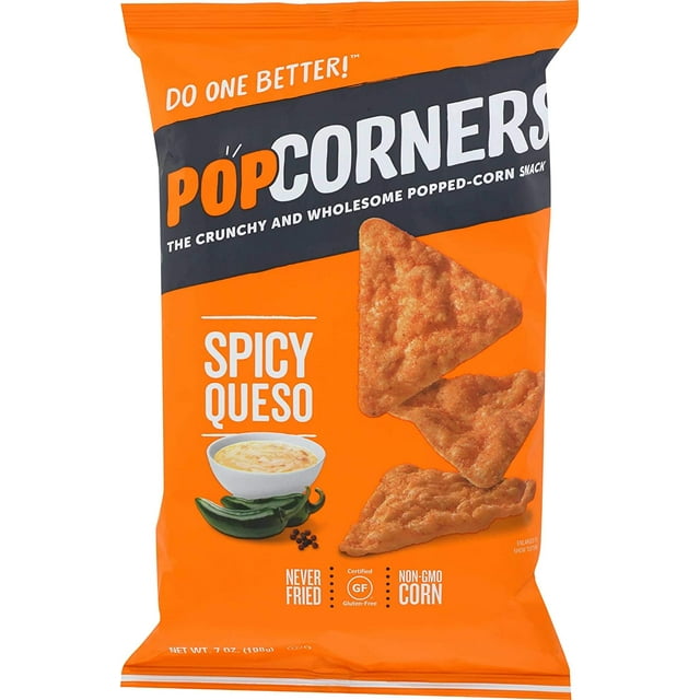 PopCorners GlutenFree Popped Corn Snacks, Spicy Queso, 4Pack 7 oz