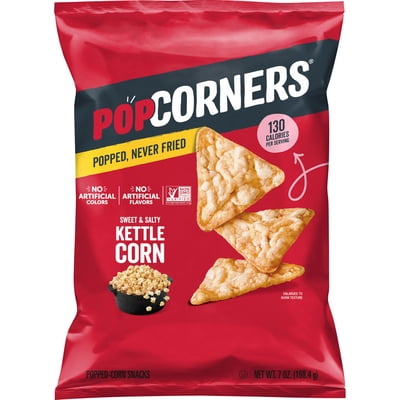 PopCorners No Artificial Colors or Flavors Kettle Corn Popped Corn Chips Bag, 7 oz