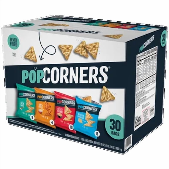 PopCorners Popped Corn Snacks Variety Pack, 1 oz Bags, 30 Count Multipack