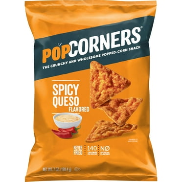 PopCorners Popped Corn Chips Spicy Queso Flavored Snack Chips, 7 Ounce Bag