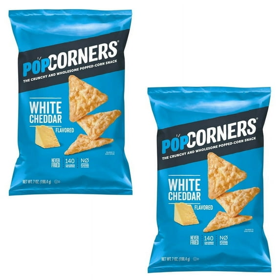 PopCorners Popped Corn Chips, White Cheddar,2 Pack