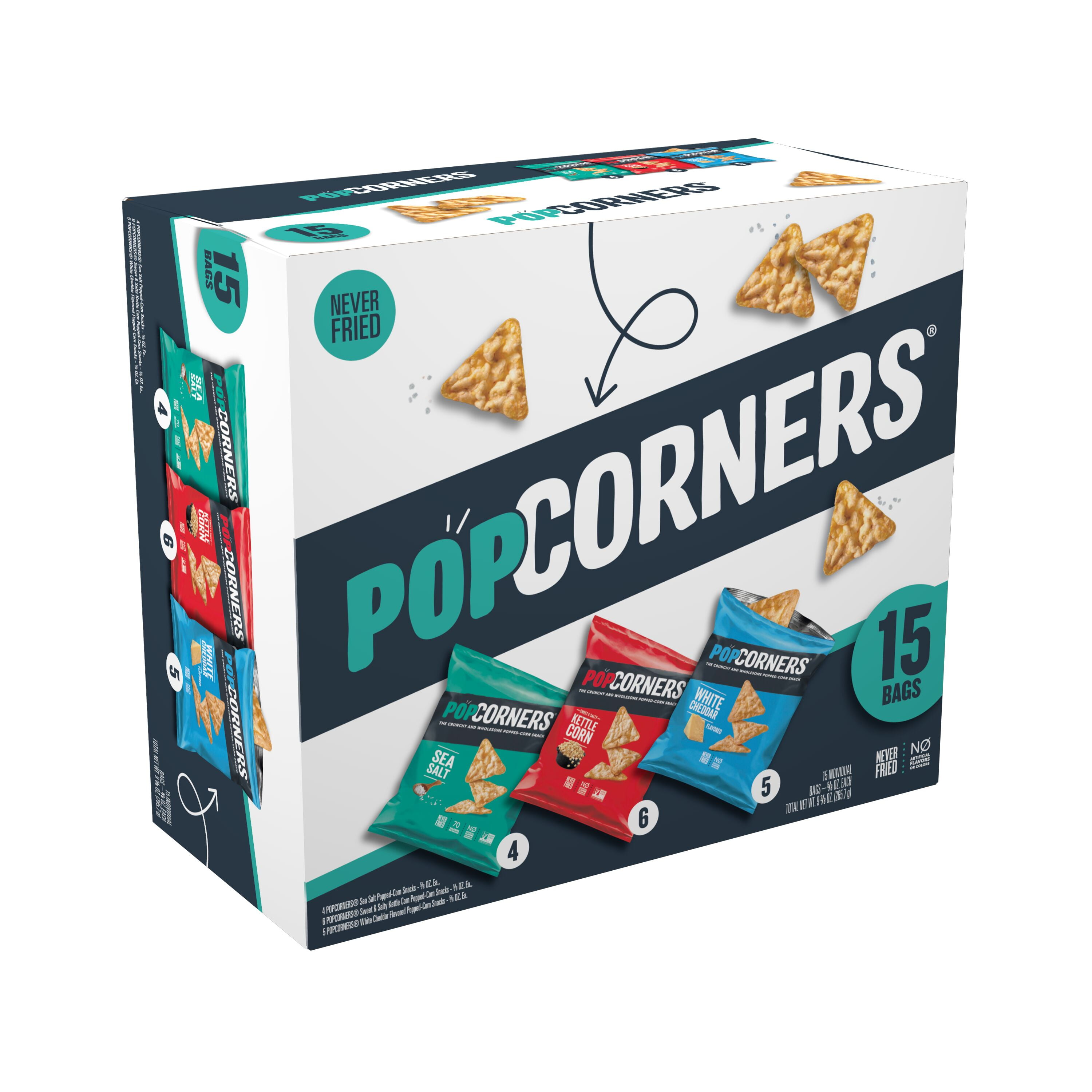 PopCorners Popped Corn Snack Chips 3 Flavor Variety Pack 15 Count PopCorners Popped Corn Snack Chips 3 Flavor Variety Pack 15 Count