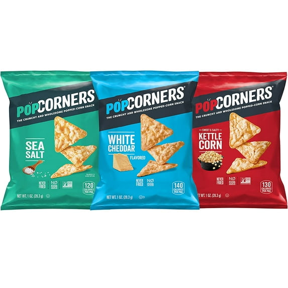 PopCorners Snacks Gluten Free Chips, 3 Flavor Variety Pack, 1oz Bags (20 Pack)