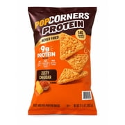 PopCorners Zesty Cheddar Flavored Protein Corn Chips, 9g Protein, No Artificial Flavors, 9.5 oz Bag