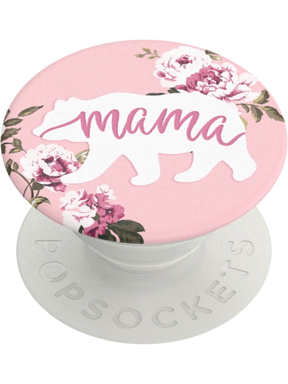 Grip with Swappable Top for Cell Phones, PopGrip Mama Bear