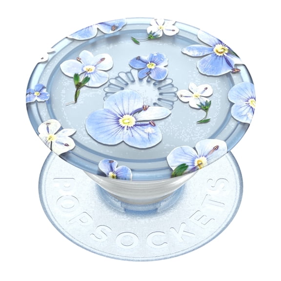 PopSockets Adhesive Phone Grip, Holder, Phone Stand, Plants - Translucent Blue Fields
