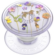 PopSockets Adhesive Plant-Based Phone Grip with Expanding Kickstand, Eco-Friendly and Swappable Top -Translucent Purple Fields